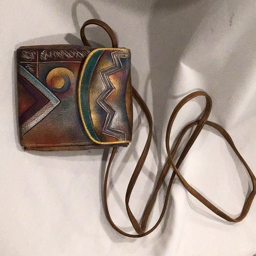 Anuschka crossbody hand painted bag